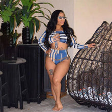 Load image into Gallery viewer, African Swimwear Print Bandage Women Tankini Long Sleeve - nevaehshalo