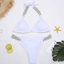 Load image into Gallery viewer, Women Crystal Bikini Set Push-Up Padded Bra Swimwear Sexy Two Pieces Bandage Swimsuit Summer Bathing Beachwear Backless Suit - nevaehshalo