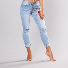 Load image into Gallery viewer, Stretch Embroidered Jeans For Women - nevaehshalo