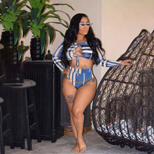 Load image into Gallery viewer, African Swimwear Print Bandage Women Tankini Long Sleeve - nevaehshalo