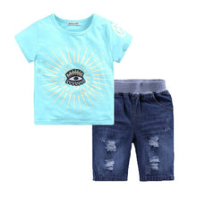 Load image into Gallery viewer, Boys Sport Suits T-shirt Suspender Trousers 2pcs Sets - nevaehshalo