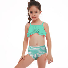 Load image into Gallery viewer, New Girls Swimsuit Double Ruffle Split Swimsuit Children's Swimsuit - nevaehshalo