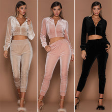 Load image into Gallery viewer, Women Sweatshirt Pants Sets Velvet
