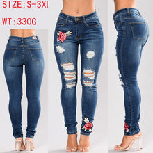 Load image into Gallery viewer, Stretch Embroidered Jeans For Women - nevaehshalo