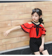 Load image into Gallery viewer, Two Pieces Set For Girls Summer Style Teenage Girl Hip Hop Clothing 4 6 8 10 12 14Years - nevaehshalo