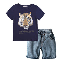 Load image into Gallery viewer, Boys Sport Suits T-shirt Suspender Trousers 2pcs Sets - nevaehshalo