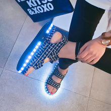 Load image into Gallery viewer, Summer Fashion LED Flash Colorful Flats Sandals Open Toe Platform Sandals Shoes Women Casual Shoes Ladies Beach Shoes - nevaehshalo