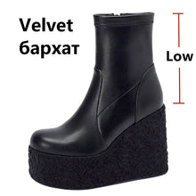 Load image into Gallery viewer, Newest Women Ankle Boots Fashion Punk Style High Platforms Wedges Heels