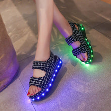 Load image into Gallery viewer, Summer Fashion LED Flash Colorful Flats Sandals Open Toe Platform Sandals Shoes Women Casual Shoes Ladies Beach Shoes - nevaehshalo