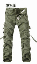 Load image into Gallery viewer, Multi-pocket washed overalls men loose cotton cargo pants