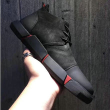Load image into Gallery viewer, Black Men's Leather Casual Shoes Fashion Breathable Sneakers - nevaehshalo