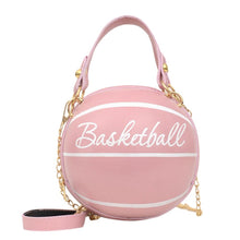 Load image into Gallery viewer, Personality leather pink basketball bag new ball purses women shoulder bags