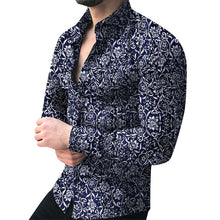 Load image into Gallery viewer, Men Long Sleeve Top Floral Male Casual Shirts - nevaehshalo