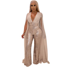 Load image into Gallery viewer, Sexy Sequin Evening Fashion Suit Long Solid Color Jumpsuit