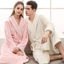 Load image into Gallery viewer, Lovers Plus Size Flannel Robe Extra Long Warm Bathrobe Men & Women - nevaehshalo