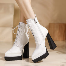 Load image into Gallery viewer, Women Ankle Boots High Heels Pointed Toe Genuine Leather