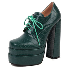 Load image into Gallery viewer, Women Pumps Fashion New Square Toe Platform Thick High Heels