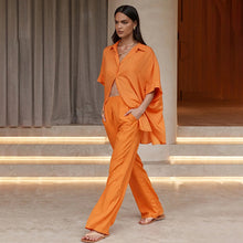 Load image into Gallery viewer, Women Cotton Linen Shirt Trousers Two Piece Casual Fashion Suit - nevaehshalo