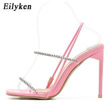 Load image into Gallery viewer, New Back Strap Sandals Fashion Crystal Rhinestone Stiletto High Heels Summer Women Sexy Nightclub Stripper Shoes - nevaehshalo