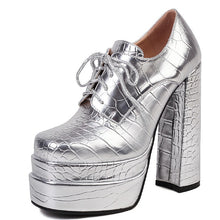 Load image into Gallery viewer, Women Pumps Fashion New Square Toe Platform Thick High Heels