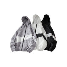 Load image into Gallery viewer, New Men Spring Fall Thin Hoodies Coats Long Sleeves Color Block Zipper Hooded Sweatshirts Jacket Male Black /White/ Gray Outwear - nevaehshalo