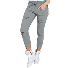 Load image into Gallery viewer, Skinny Jeans Women Denim Pants Holes Destroyed Knee Pencil Pants Casual Trousers Black White Stretch Ripped Jeans - nevaehshalo