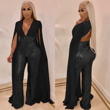 Load image into Gallery viewer, Sexy Sequin Evening Fashion Suit Long Solid Color Jumpsuit