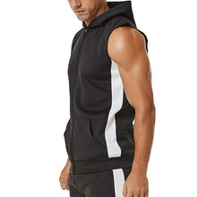 Load image into Gallery viewer, Men Zipper Splicing Sports Hooded Vest bodybuilding golds gym clothing musculation singlet fitness clothing - nevaehshalo