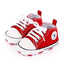 Load image into Gallery viewer, Baby Shoes Boy Girl Star Solid Sneaker Cotton Soft Anti-Slip Sole Newborn Infant First Walkers Toddler Casual Canvas Crib Shoes - nevaehshalo