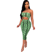 Load image into Gallery viewer, Snakeskin Print Cutout Women Strapless Dress Fashion Sexy Sleeveless