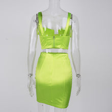 Load image into Gallery viewer, Buckle Down Satin Two Piece Set Summer Clothes For Women - nevaehshalo