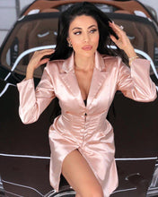 Load image into Gallery viewer, Deep V Neck Long Blazers Coat