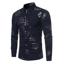 Load image into Gallery viewer, Black Rose Floral Print Shirt Men - nevaehshalo