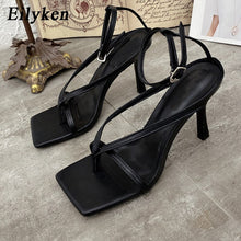 Load image into Gallery viewer, Fashion Ankle Buckle Strap Women Sandals Sexy Summer Square Head Clip Toes Flip Flops Thin High Heels Ladies Party shoes - nevaehshalo