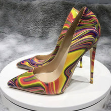 Load image into Gallery viewer, Art Painting Printed Women Partent Stiletto High Heels