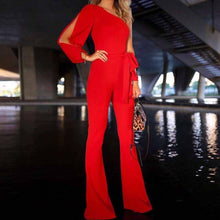 Load image into Gallery viewer, Women Casual Solid Long Sleeve Cold Shoulder Jumpsuit