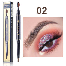 Load image into Gallery viewer, Double Eyebrow Pen with Brush Toothbrush Head Eyebrow Pencil Multifunctional Waterproof Long Lasting Makeup - nevaehshalo