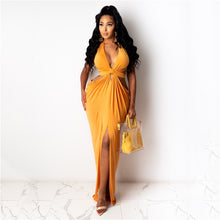 Load image into Gallery viewer, Summer Backless Sexy Women Dress Out Side Split Long Dress - nevaehshalo