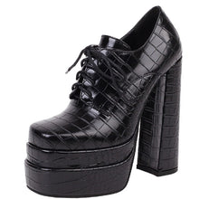 Load image into Gallery viewer, Women Pumps Fashion New Square Toe Platform Thick High Heels