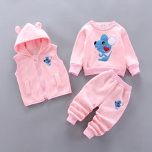 Load image into Gallery viewer, Boys and Girls Autumn Warm Hoody Pants 3Pcs Suit - nevaehshalo