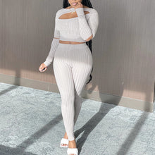 Load image into Gallery viewer, New Style Women's Long Sleeved Top And Leggings Two Piece Suit