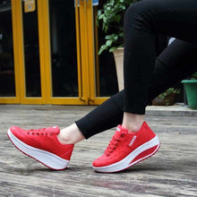 Load image into Gallery viewer, women running shoes sneakers female breathable thick bottom wedges outdoor