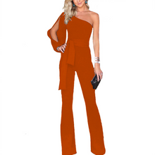 Load image into Gallery viewer, Women Casual Solid Long Sleeve Cold Shoulder Jumpsuit