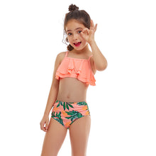 Load image into Gallery viewer, New Girls Swimsuit Double Ruffle Split Swimsuit Children's Swimsuit - nevaehshalo