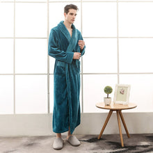 Load image into Gallery viewer, Lovers Plus Size Flannel Robe Extra Long Warm Bathrobe Men & Women - nevaehshalo