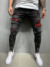Load image into Gallery viewer, Men's Jeans Lacquer Shattered and Broken Fashion