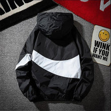 Load image into Gallery viewer, New Men Spring Fall Thin Hoodies Coats Long Sleeves Color Block Zipper Hooded Sweatshirts Jacket Male Black /White/ Gray Outwear - nevaehshalo