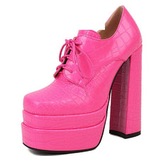 Load image into Gallery viewer, Women Pumps Fashion New Square Toe Platform Thick High Heels