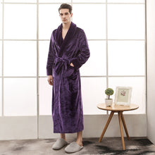 Load image into Gallery viewer, Lovers Plus Size Flannel Robe Extra Long Warm Bathrobe Men & Women - nevaehshalo