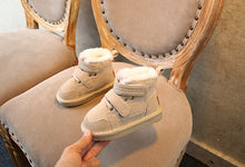Load image into Gallery viewer, Winter Girls'Snow Boots 2020 New Warm Skid-proof Boys' Cotton Shoes 1-15 Years Old Children's School genuine leather suede Boots - nevaehshalo